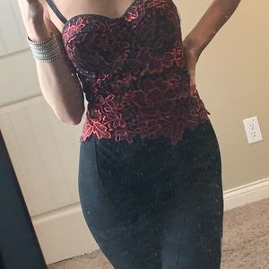 Rue21 red/black lace cami underwire top medium